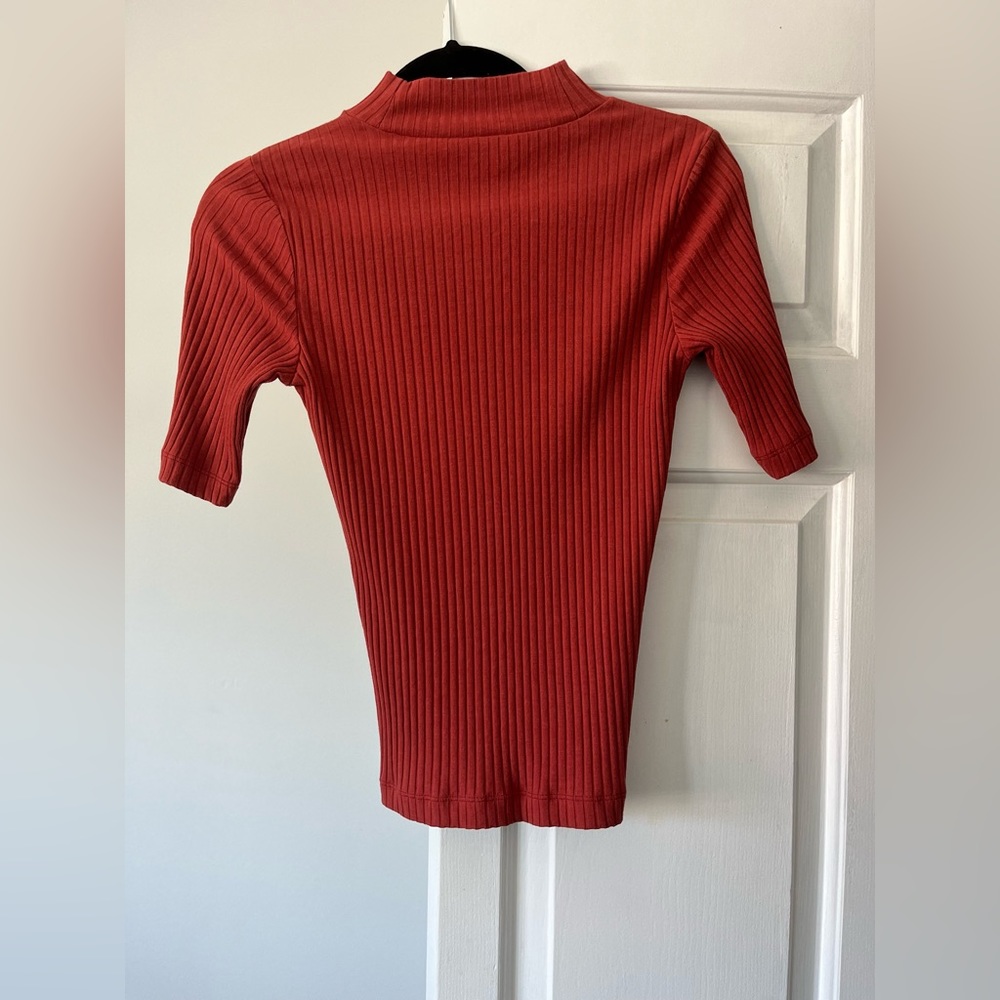 frank and oak mock neck red top size m great condition